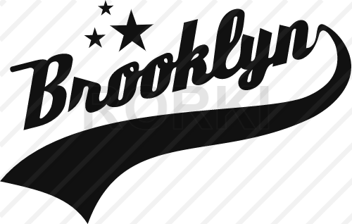 vector banner, sign, brooklyn, new york, cut out, decoration, label, letters, word, text, cut out