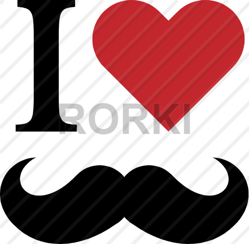 vector mustache, love, funny