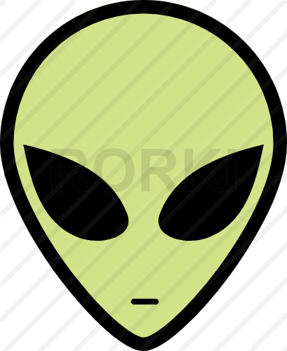 vector alien, face, ufo