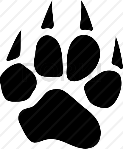 vector bear, track, paw, animal, silhouette, cut out