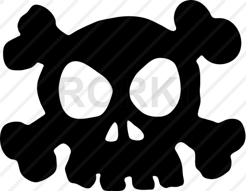 vector skull, crossbones, icon, design, sign, anatomy, cartoon, cut out, cutout, danger, dead, death, head, horror, human, face, spooky, vector, warning, symbol, poisonous, pirate, evil, fear, skeleton