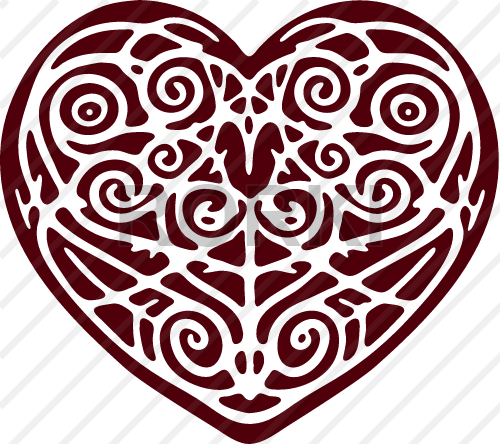 vector heart, love, tracery, design, pattern